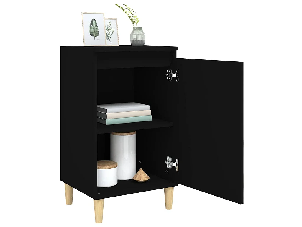 Nachtkastjes 2 st 40x35x70 cm bewerkt hout zwart