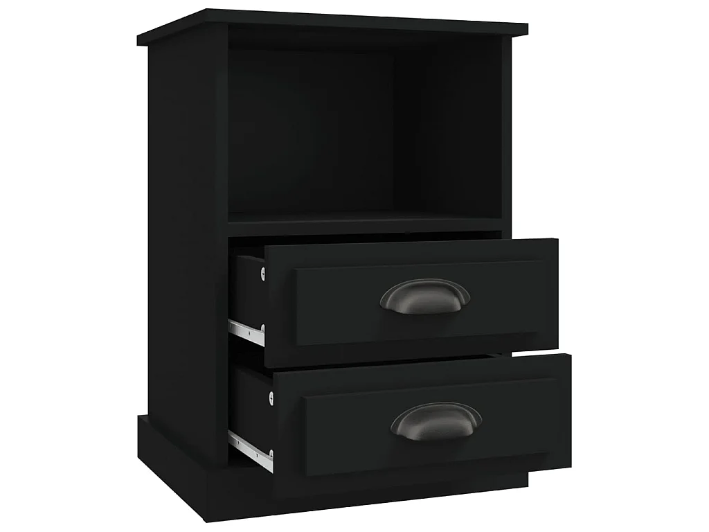 Tables de chevet 2 pcs noir 43x36x60 cm