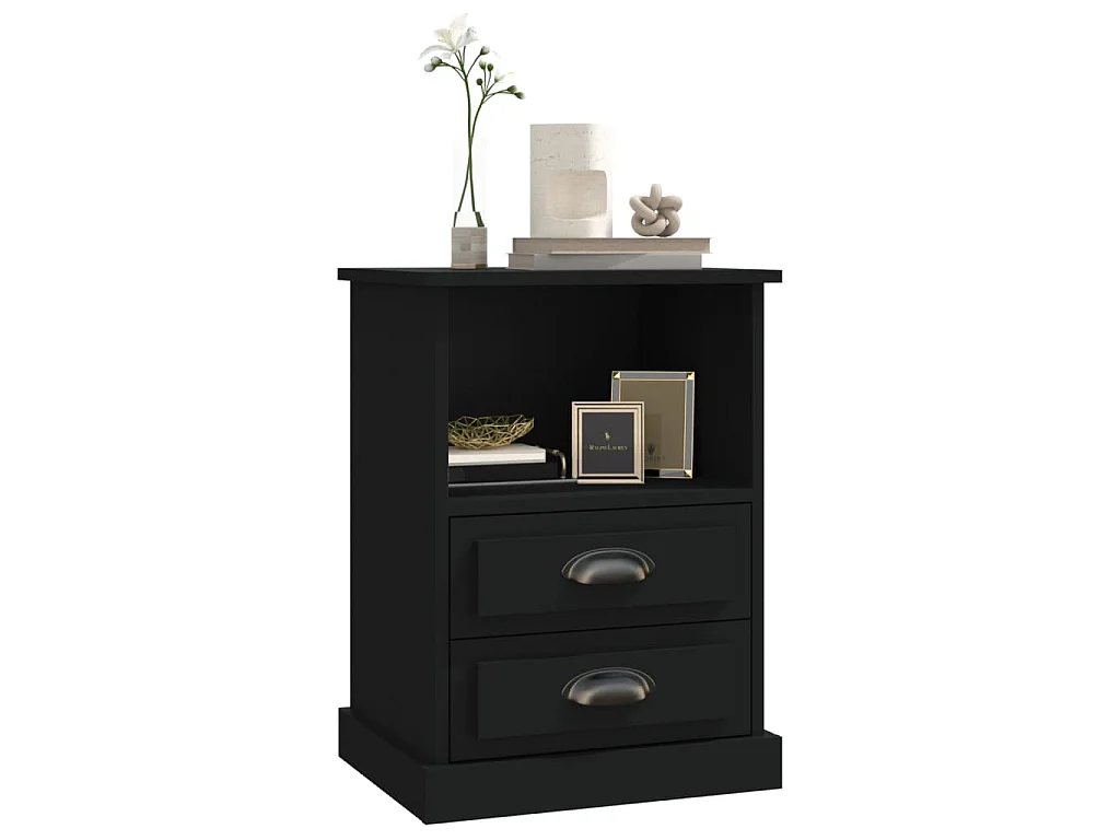 Tables de chevet 2 pcs noir 43x36x60 cm