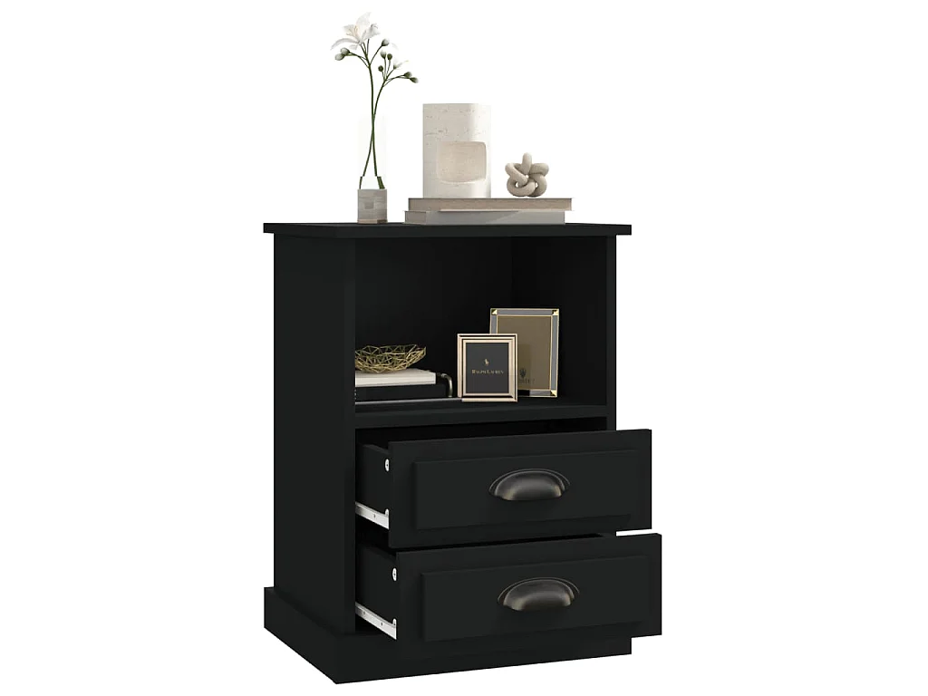 Tables de chevet 2 pcs noir 43x36x60 cm
