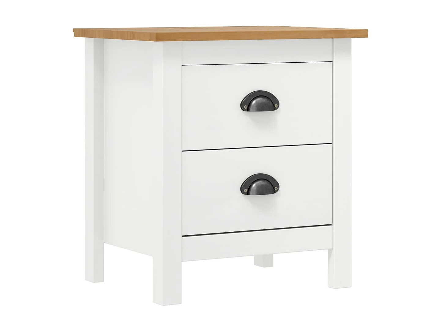 Mesita noche Hill 2uds madera maciza pino blanco 46x35x49,5 cm