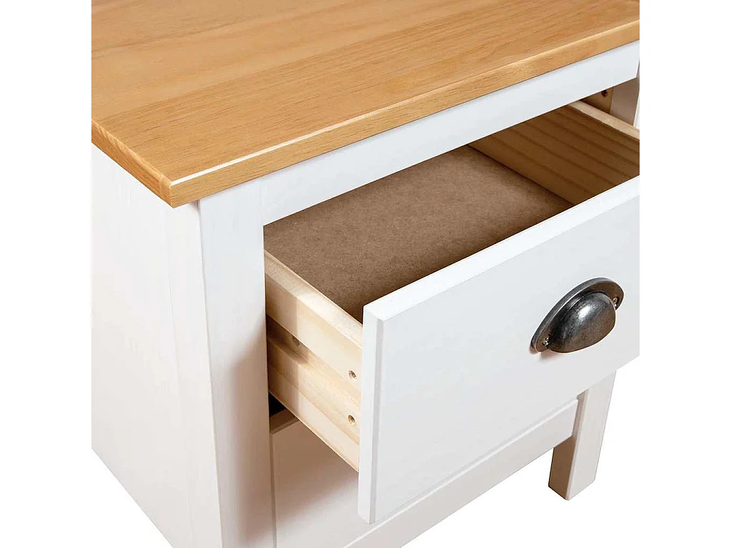 Tables de chevet Hill 2 pcs Blanc 46x35x49,5 cm Bois pin solide