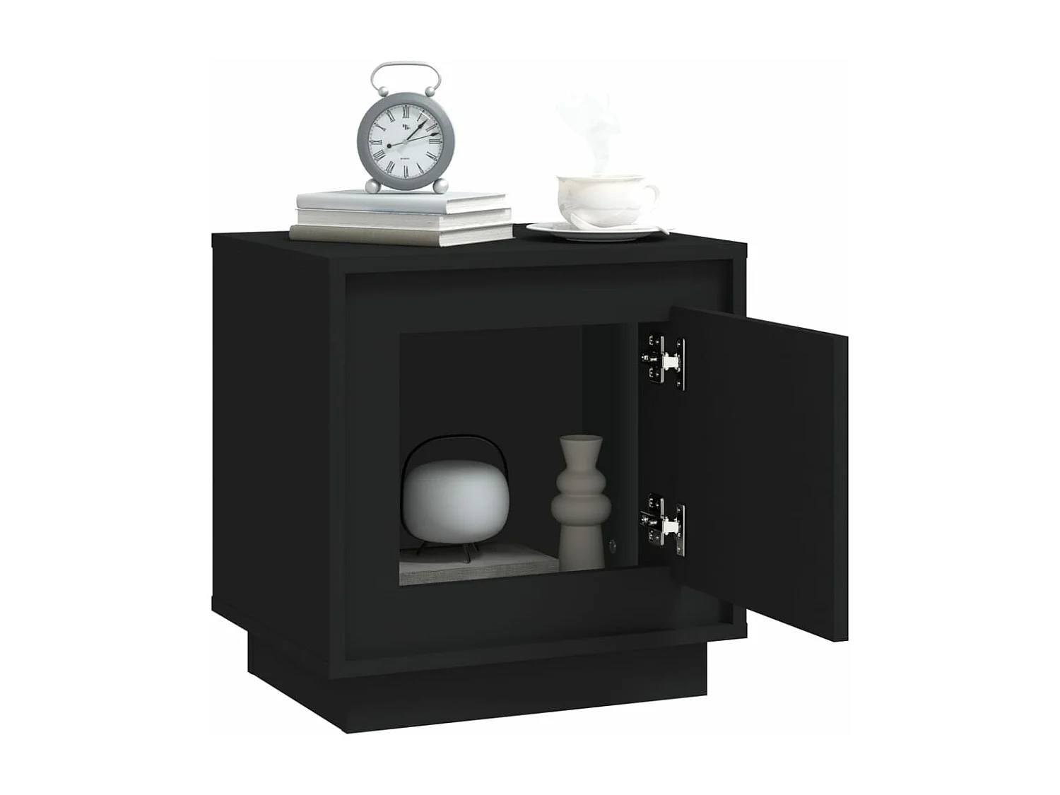 Table de chevet noir 44x35x45 cm bois d’ingénierie