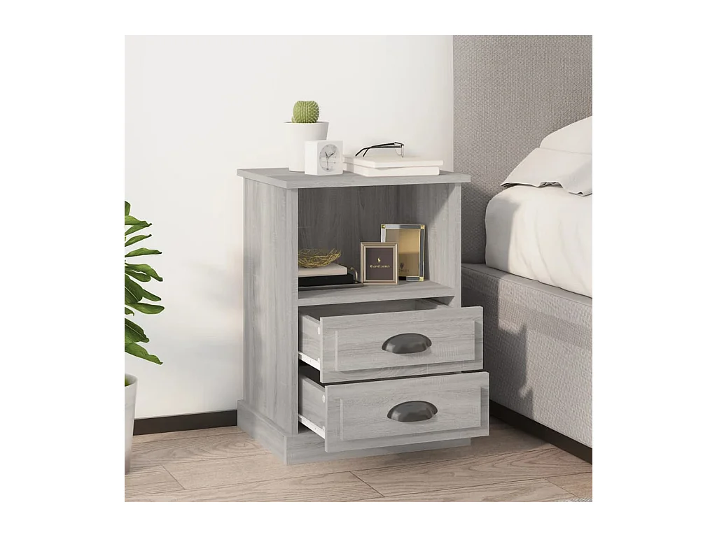 Comodini 2 pz Grigio Sonoma 43x36x60 cm