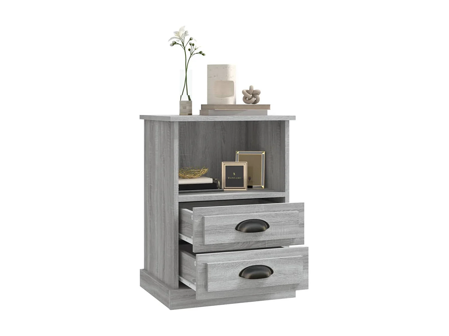 Nachtkastjes 2 st 43x36x60 cm grijs sonoma eikenkleurig