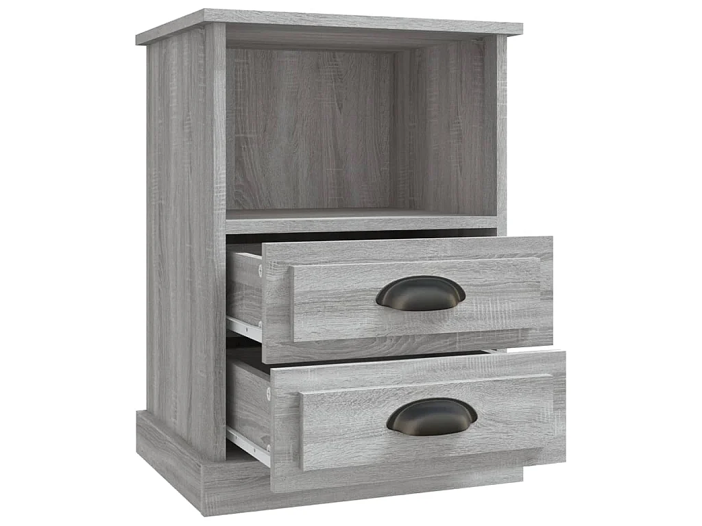 Nachtkastjes 2 st 43x36x60 cm grijs sonoma eikenkleurig