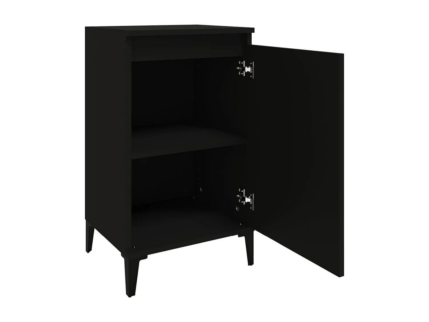 Table de chevet noir 40x35x70 cm bois d’ingénierie