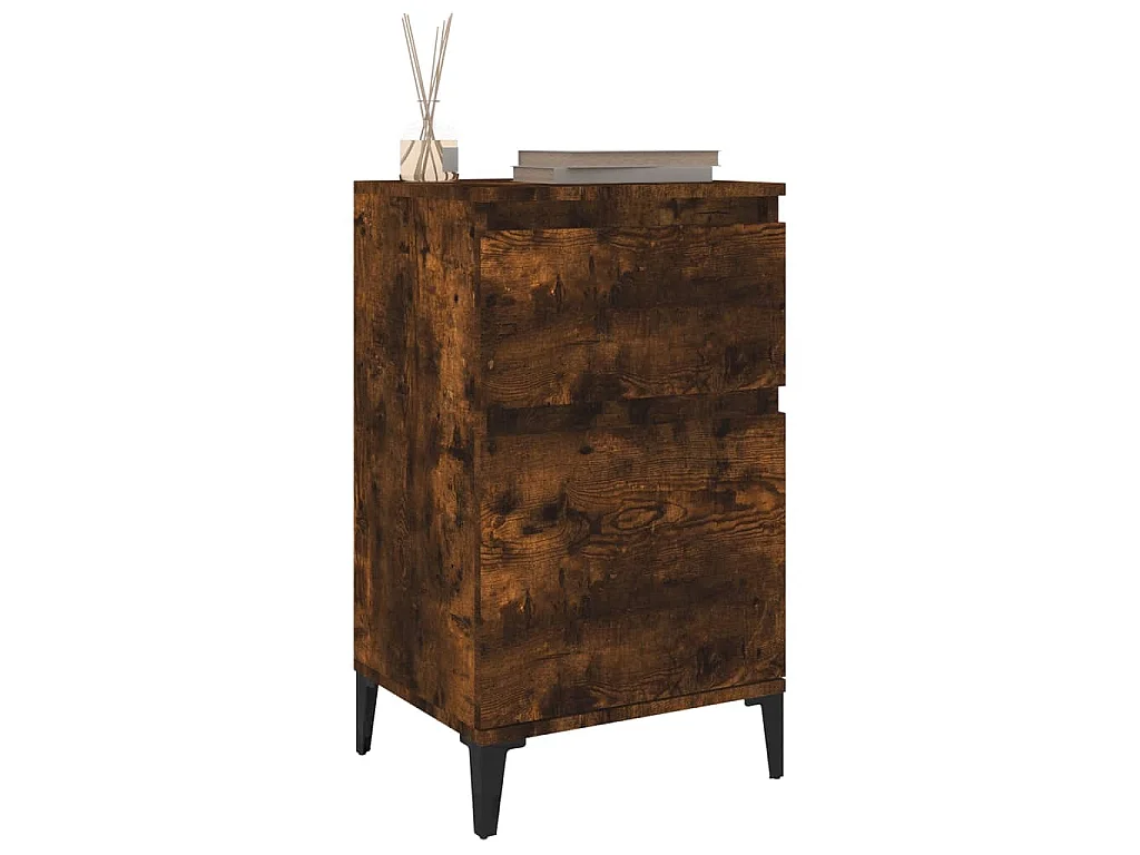 Comodini 2pz Rovere Fumo 40x35x70 cm
