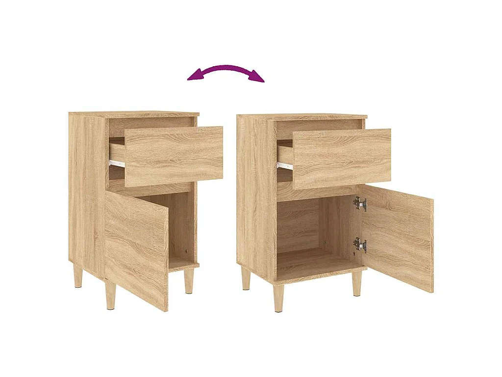Comodini 2pz Rovere Sonoma 40x35x70 cm
