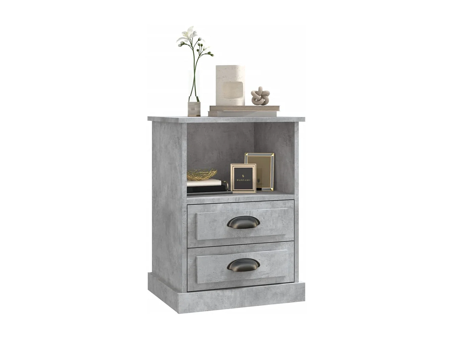 Mesa de cabeceira 43x36x60 cm cinzento cimento