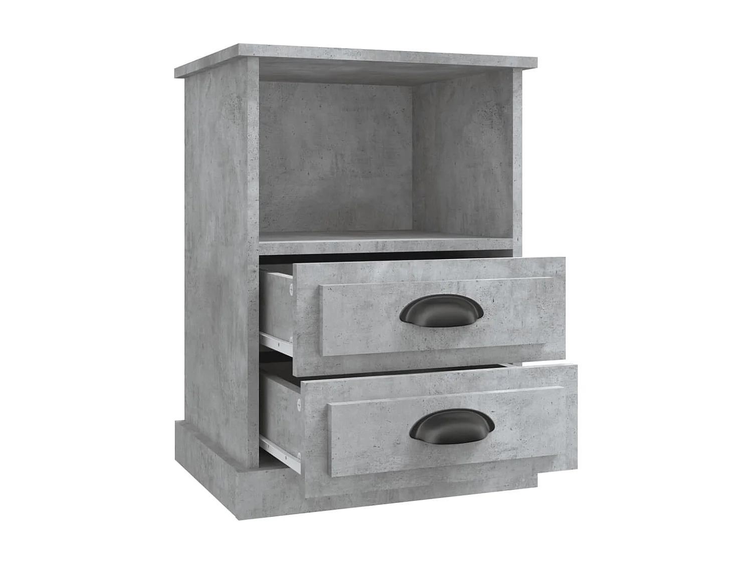 Table de chevet gris béton 43x36x60 cm