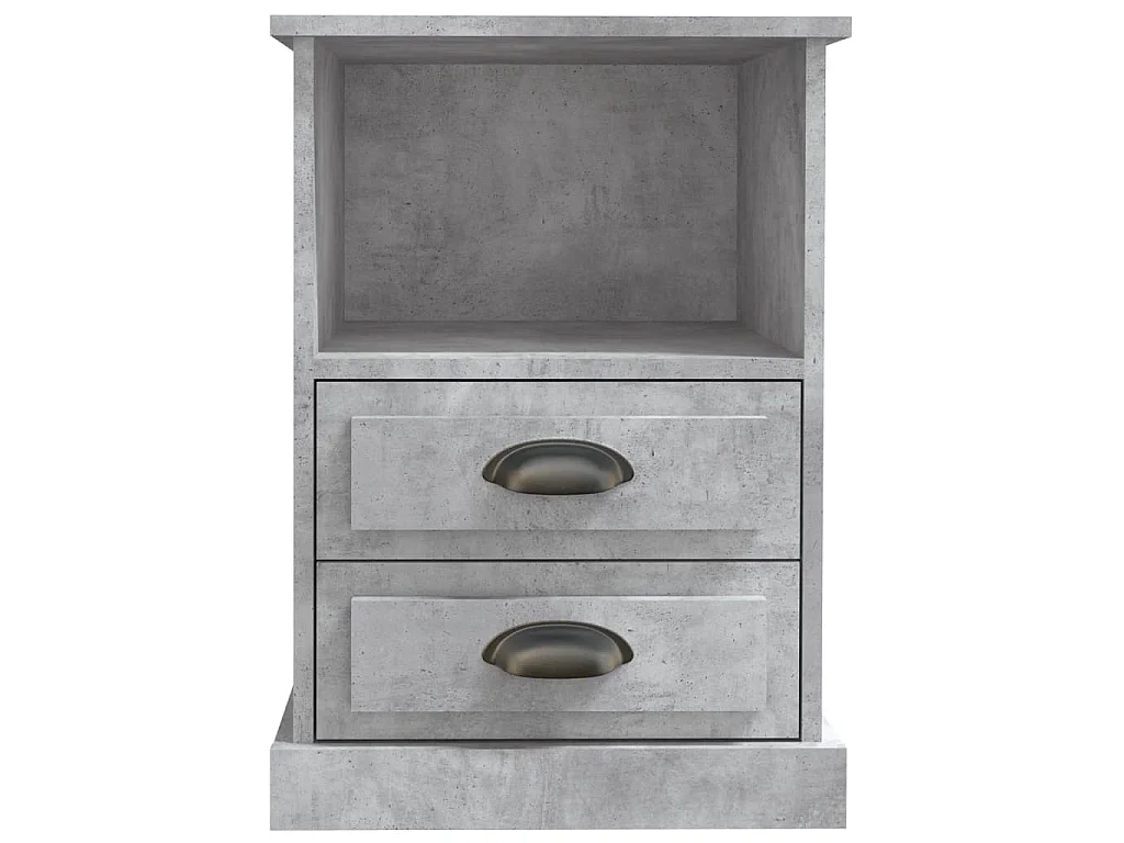 Table de chevet gris béton 43x36x60 cm