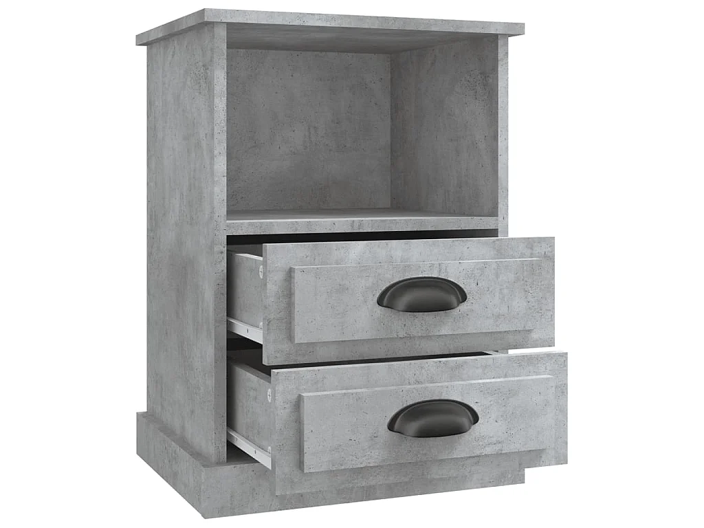 Table de chevet gris béton 43x36x60 cm