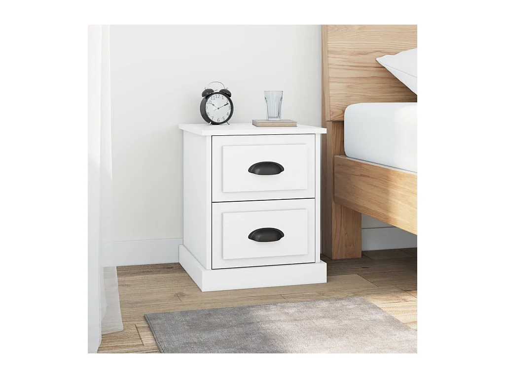 Tables de chevet 2 pcs blanc 39x39x47,5 cm bois d'ingénierie