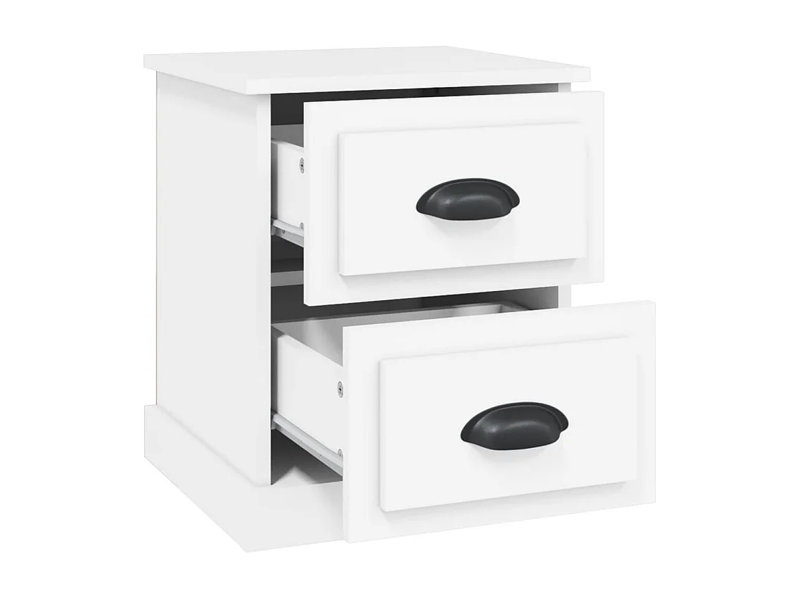 Tables de chevet 2 pcs blanc 39x39x47,5 cm bois d'ingénierie