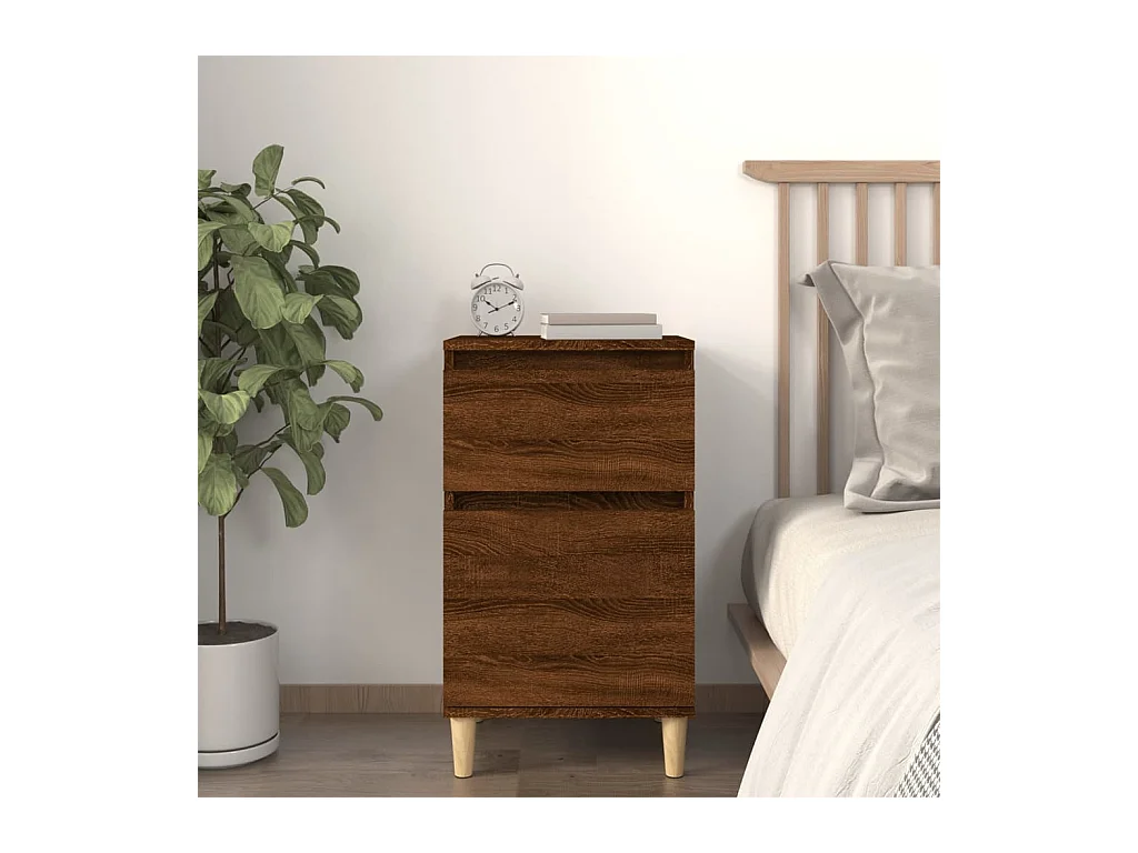 Nachttisch Braun Eichen-Optik 40x35x70 cm