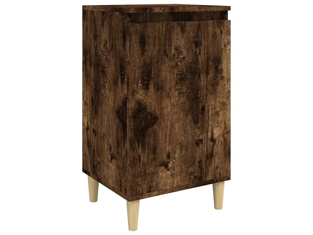 Nachtkastje 40x35x70 cm bewerkt hout gerookt eikenkleurig