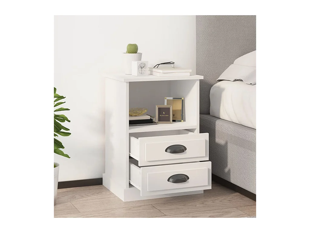 Tables de chevet 2 pcs blanc 43x36x60 cm
