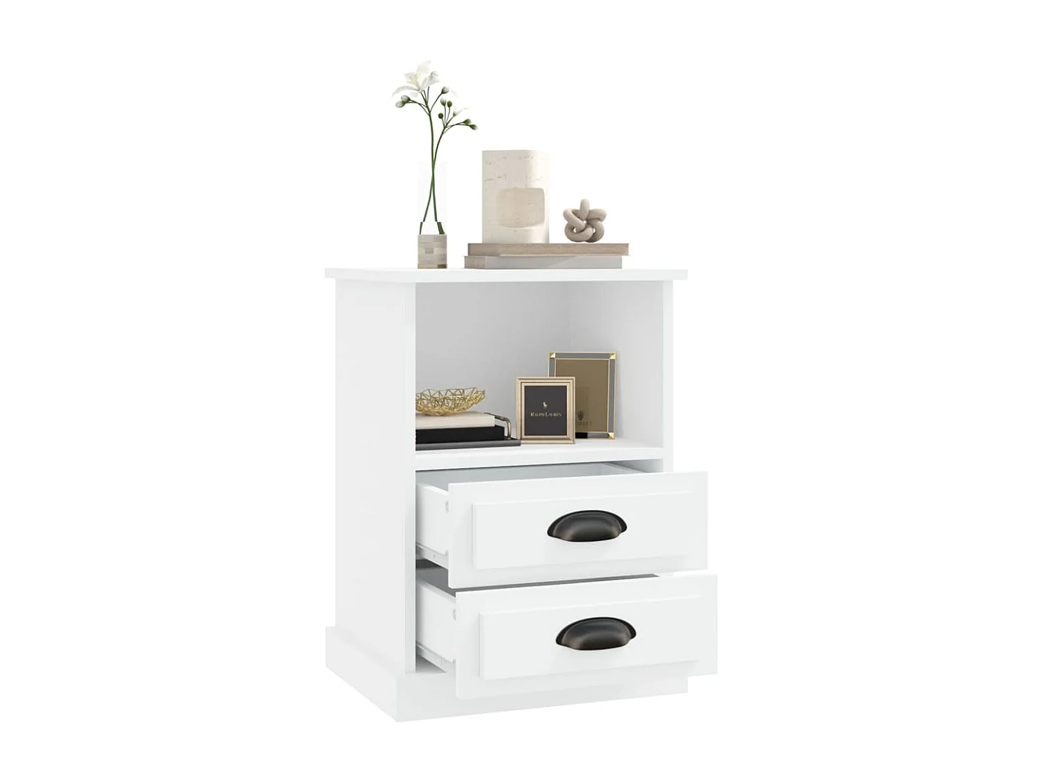 Tables de chevet 2 pcs blanc 43x36x60 cm