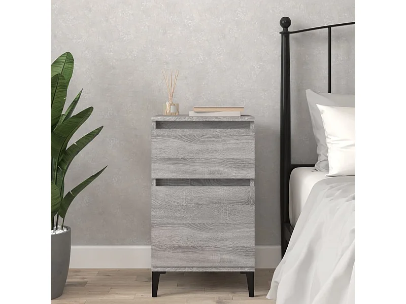 Table de chevet sonoma gris 40x35x70 cm