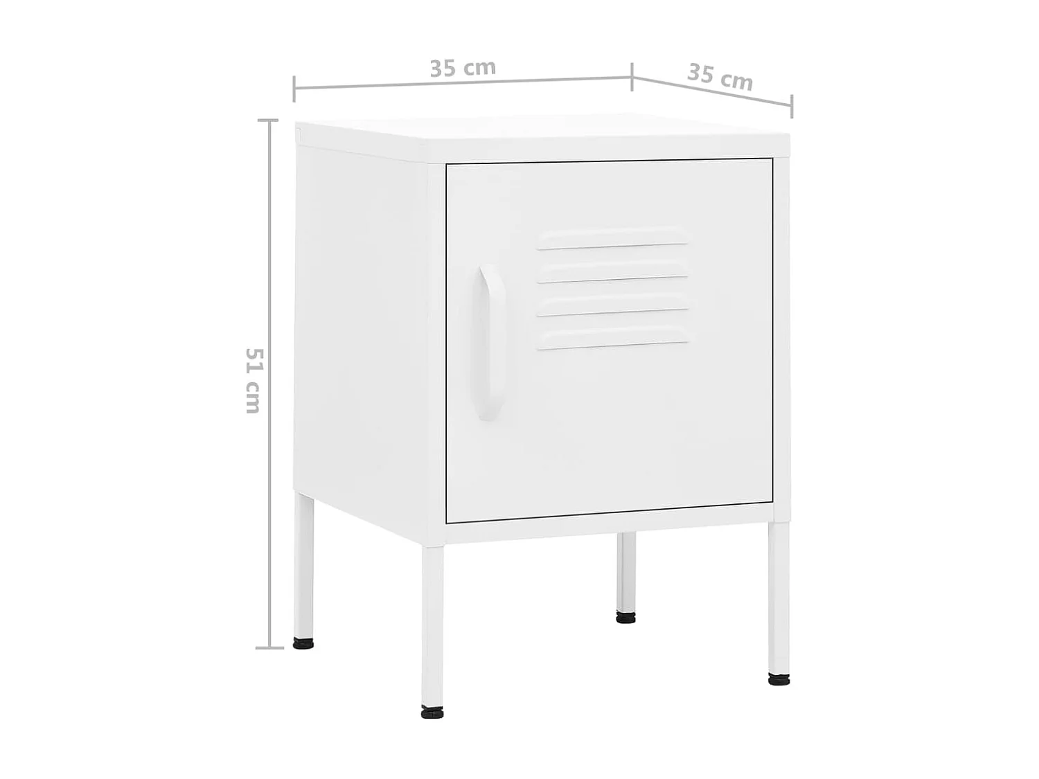 Table de chevet Blanc 35x35x51 cm Acier