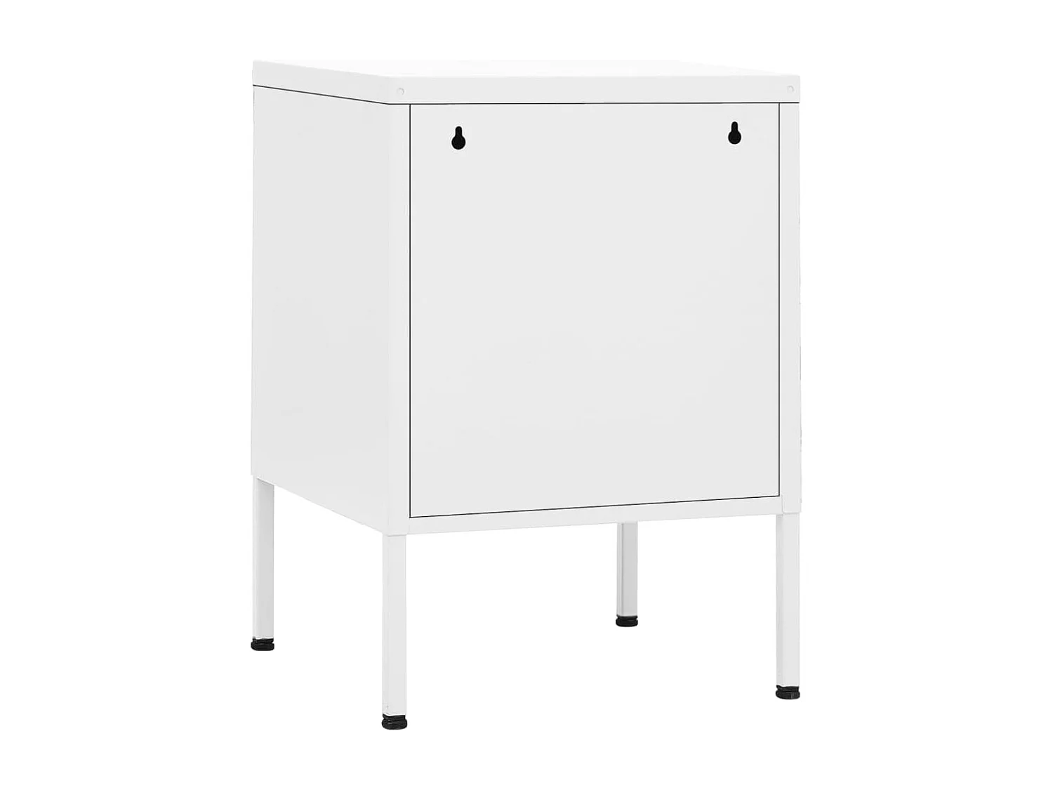 Table de chevet Blanc 35x35x51 cm Acier