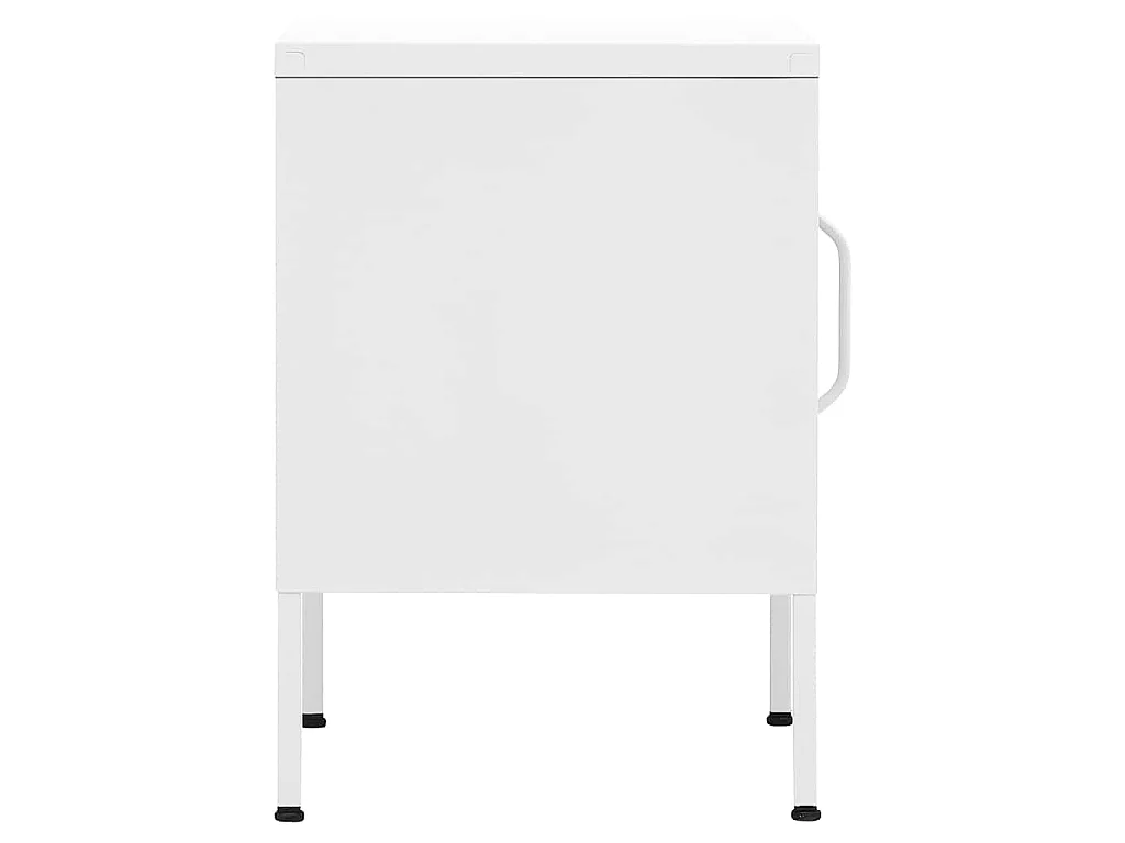 Table de chevet Blanc 35x35x51 cm Acier