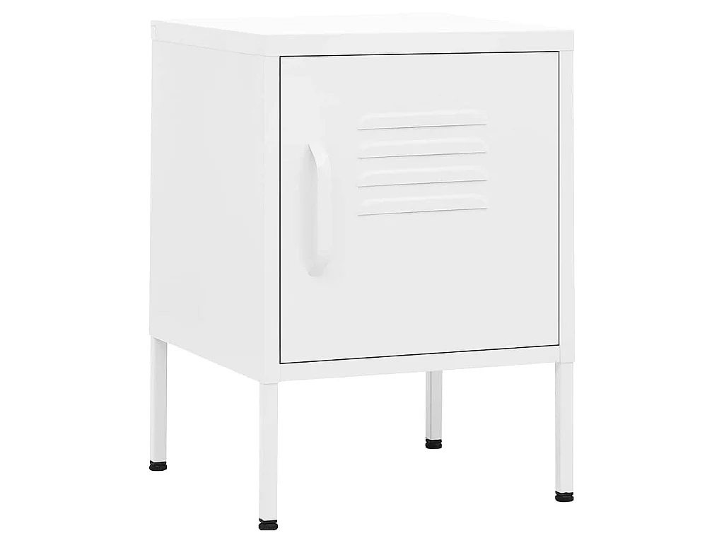 Table de chevet Blanc 35x35x51 cm Acier