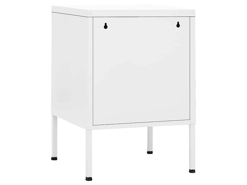 Table de chevet Blanc 35x35x51 cm Acier