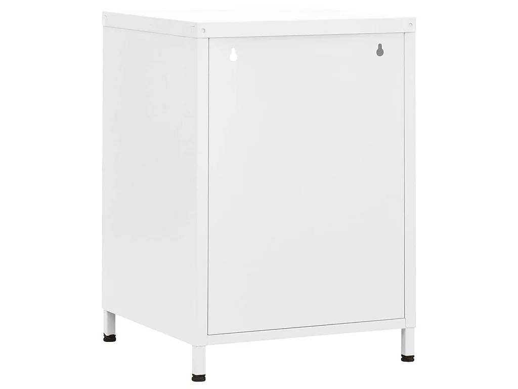 Comodino Bianco 35x35x51 cm in Acciaio