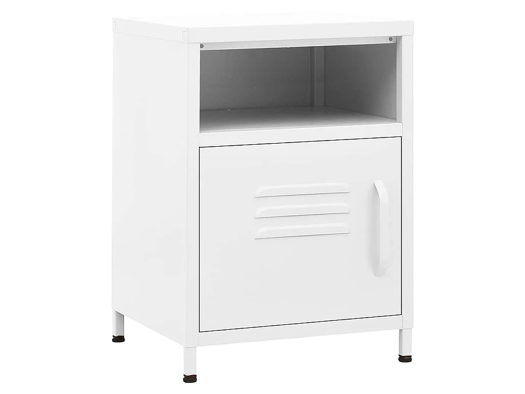 Table de chevet Blanc 35x35x51 cm Acier