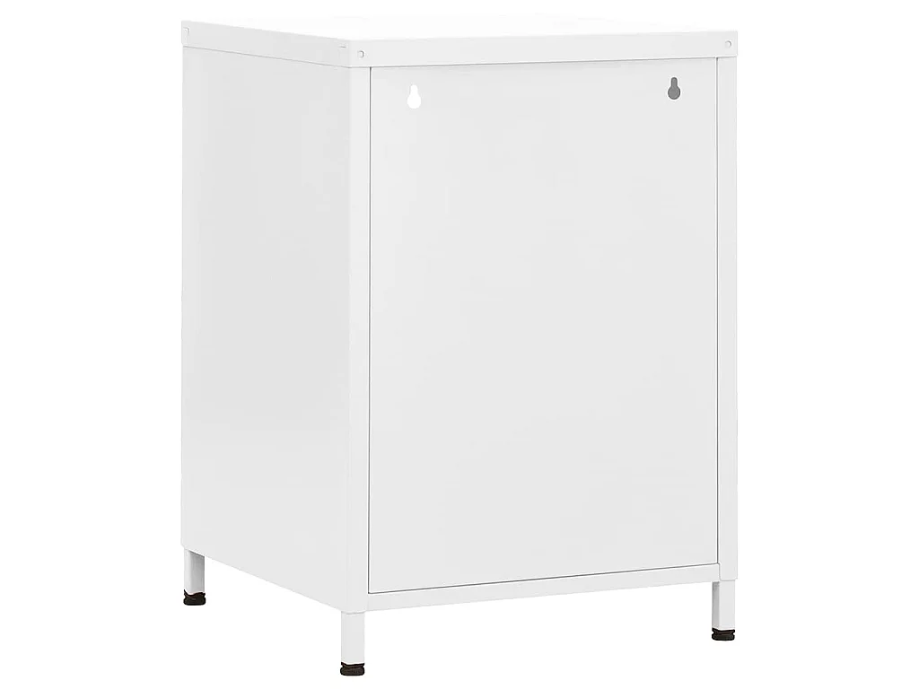 Table de chevet Blanc 35x35x51 cm Acier