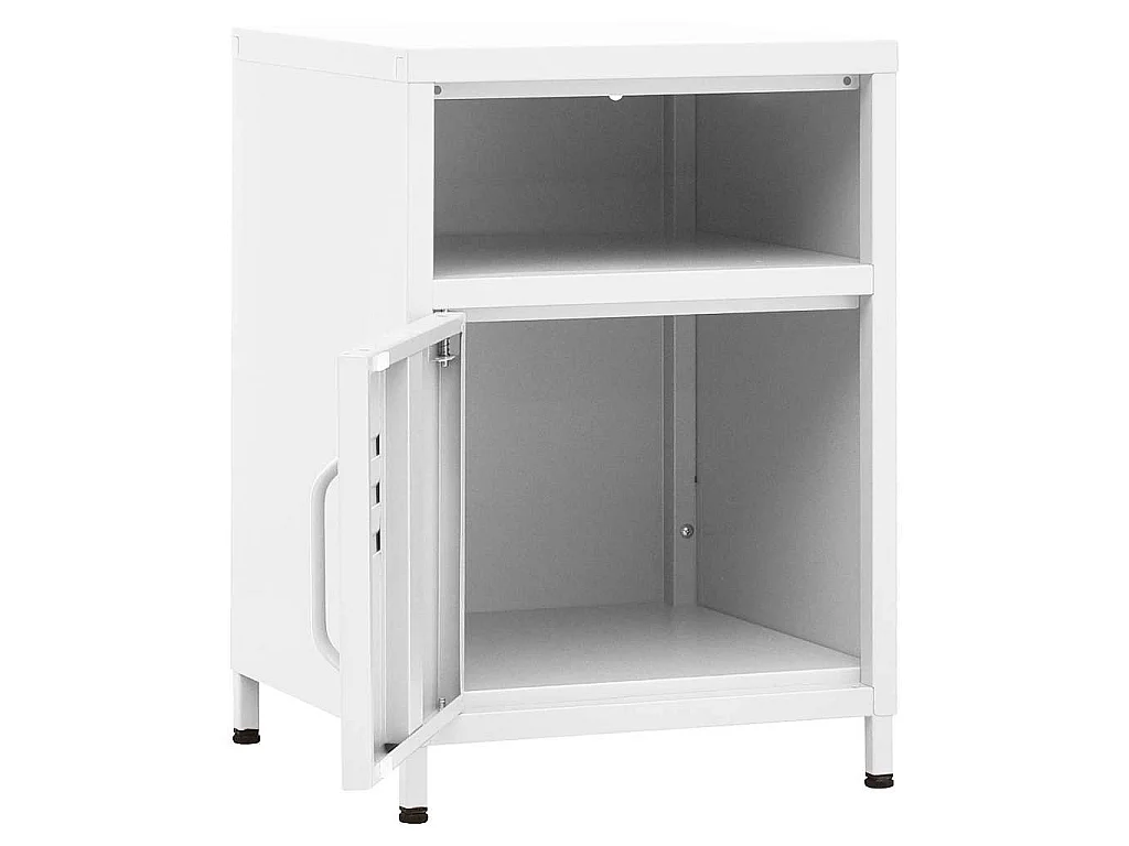 Table de chevet Blanc 35x35x51 cm Acier