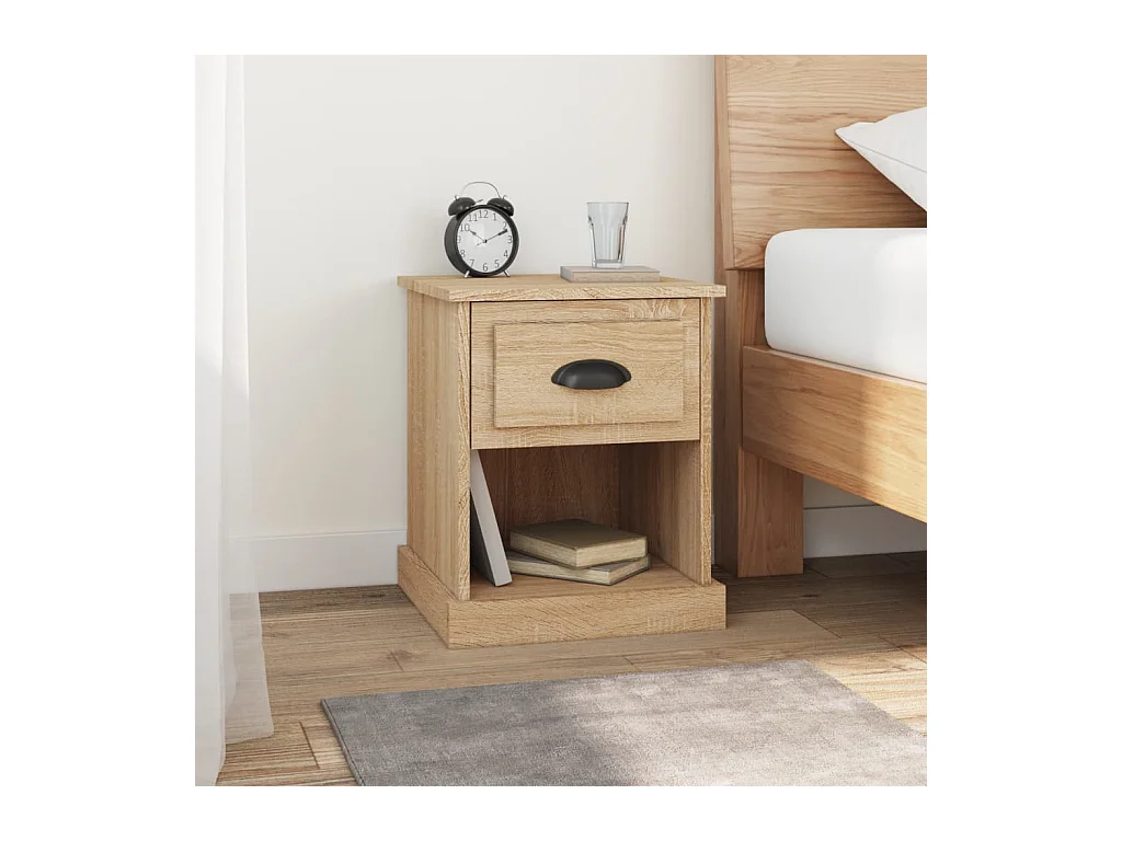 Table de chevet chêne sonoma 39x39x47,5 cm bois d'ingénierie