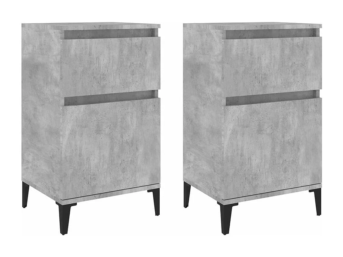 Nachtkastjes 2 st 40x35x70 cm betongrijs