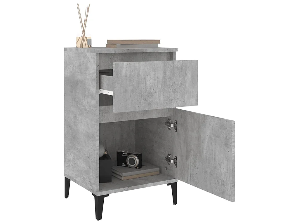 Nachtkastjes 2 st 40x35x70 cm betongrijs