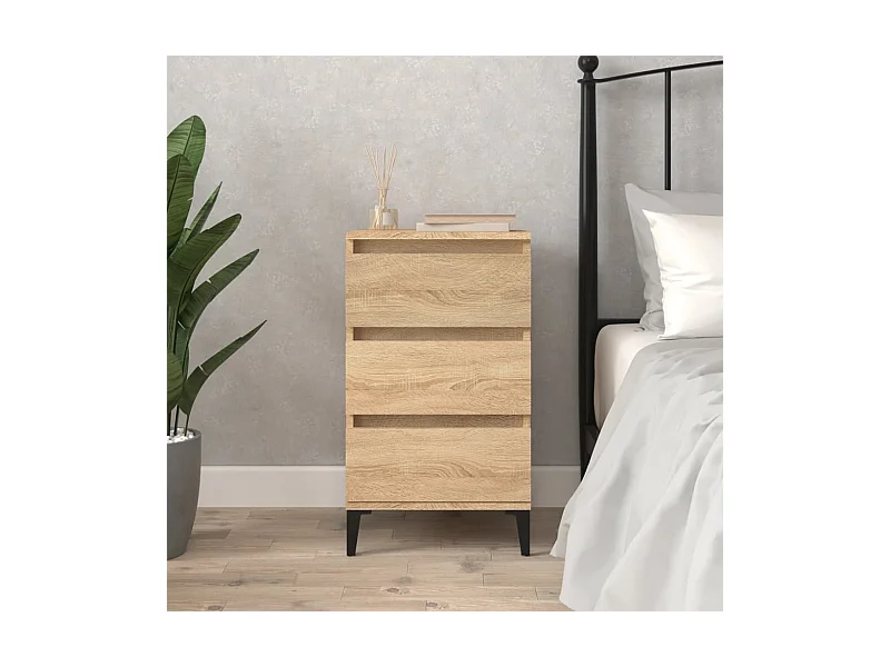 Comodino Rovere Sonoma 40x35x70 cm in Legno Multistrato