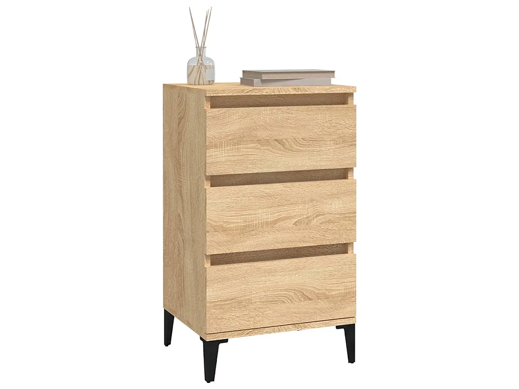 Nachtkastje 40x35x70 cm bewerkt hout sonoma eikenkleurig