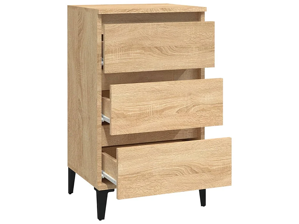 Nachtkastje 40x35x70 cm bewerkt hout sonoma eikenkleurig