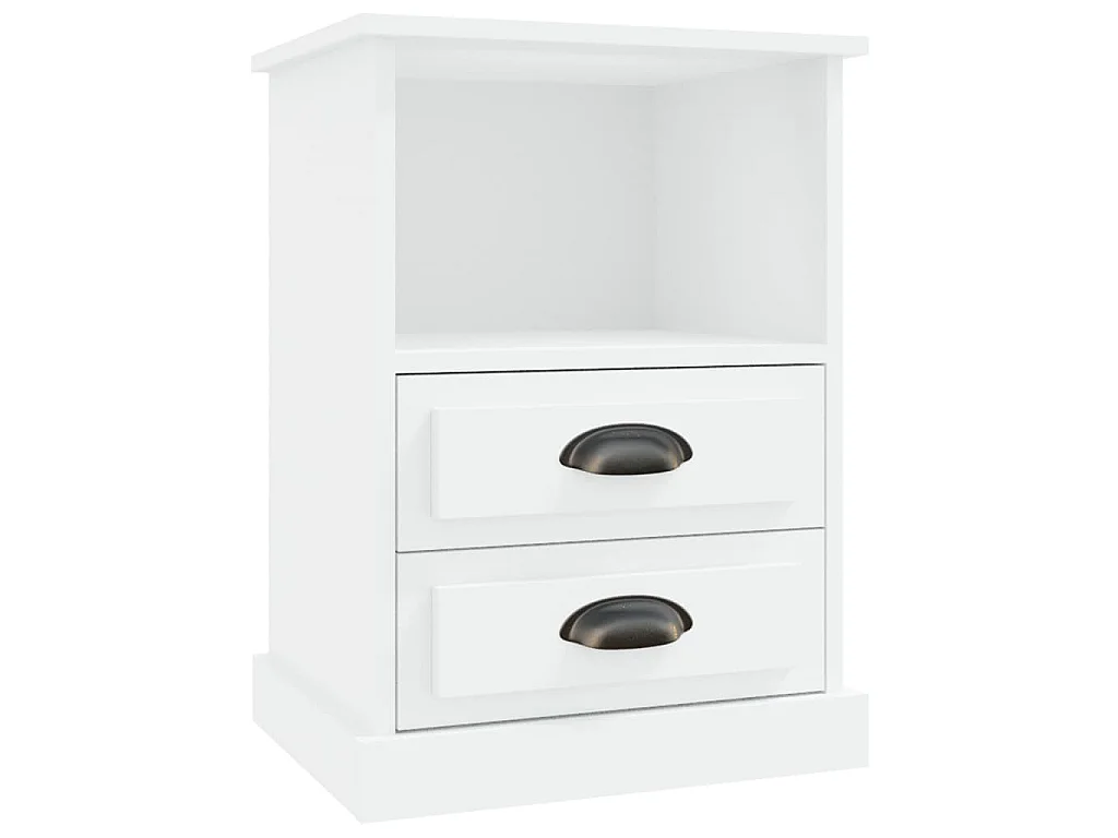 Table de chevet blanc 43x36x60 cm