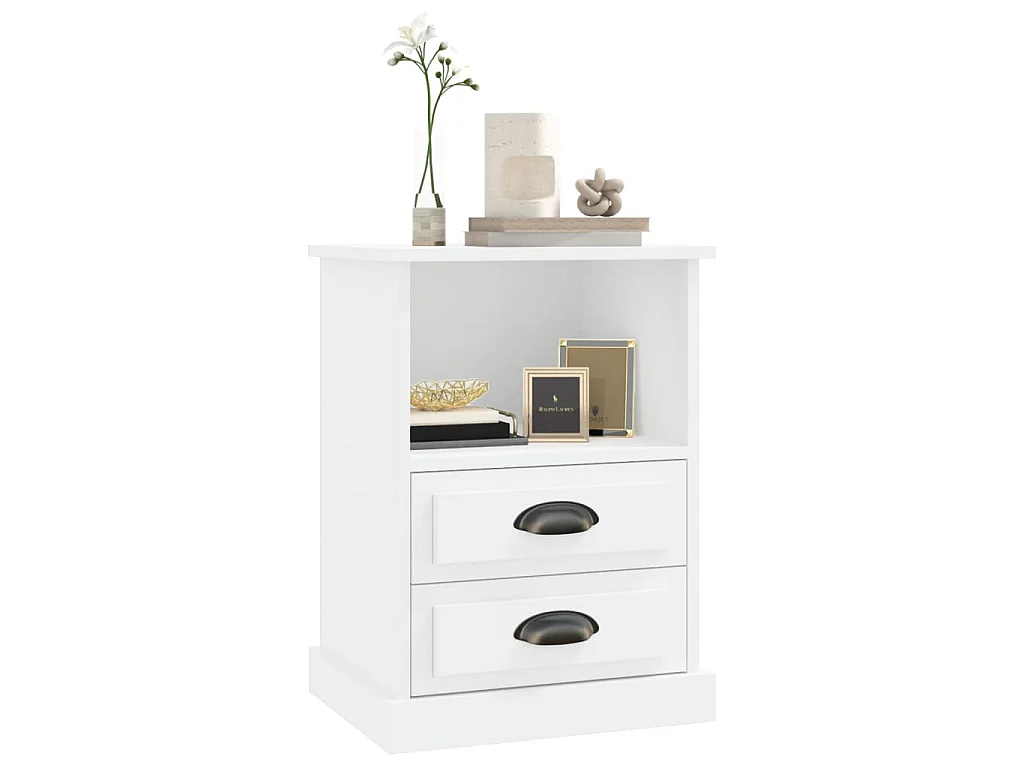 Table de chevet blanc 43x36x60 cm