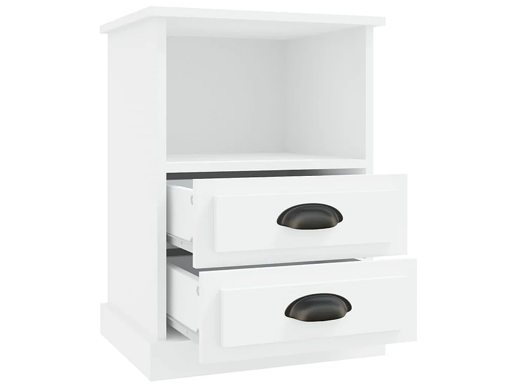 Table de chevet blanc 43x36x60 cm