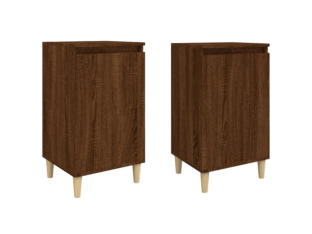 Comodini 2 pz Rovere Marrone 40x35x70 cm in Legno Multistrato