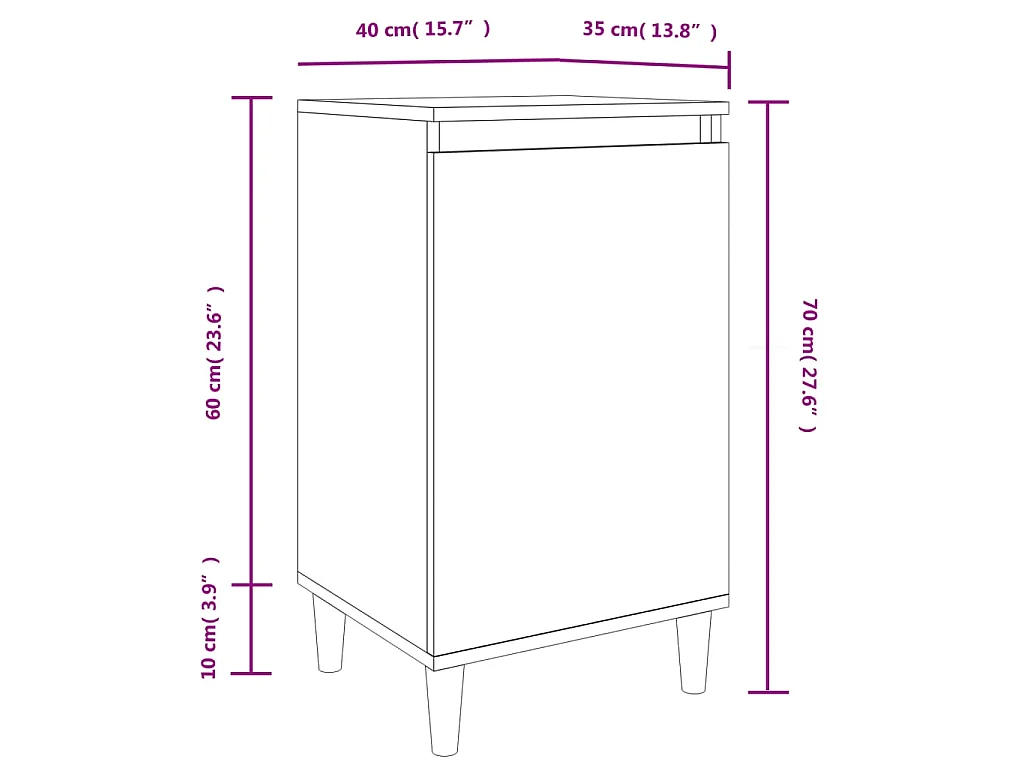 Comodini 2 pz Rovere Marrone 40x35x70 cm in Legno Multistrato
