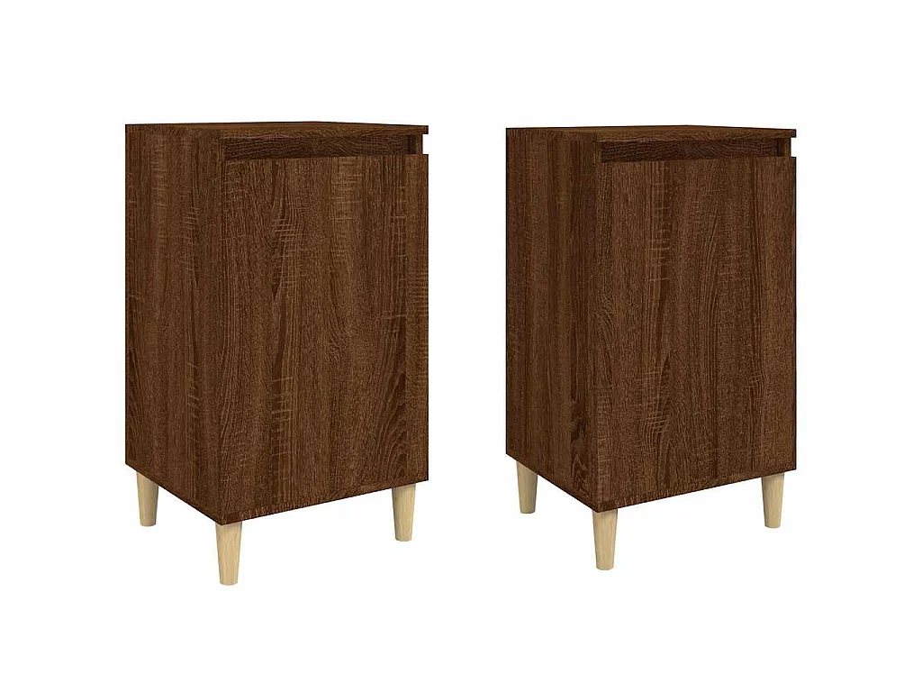 Comodini 2 pz Rovere Marrone 40x35x70 cm in Legno Multistrato