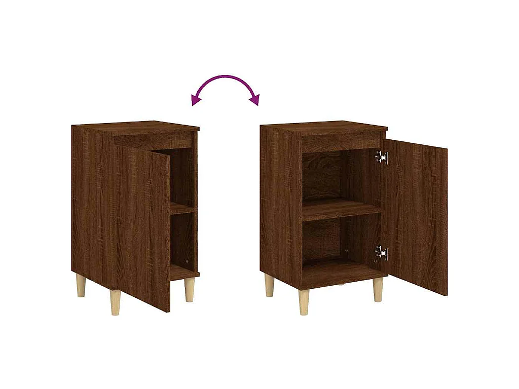 Comodini 2 pz Rovere Marrone 40x35x70 cm in Legno Multistrato