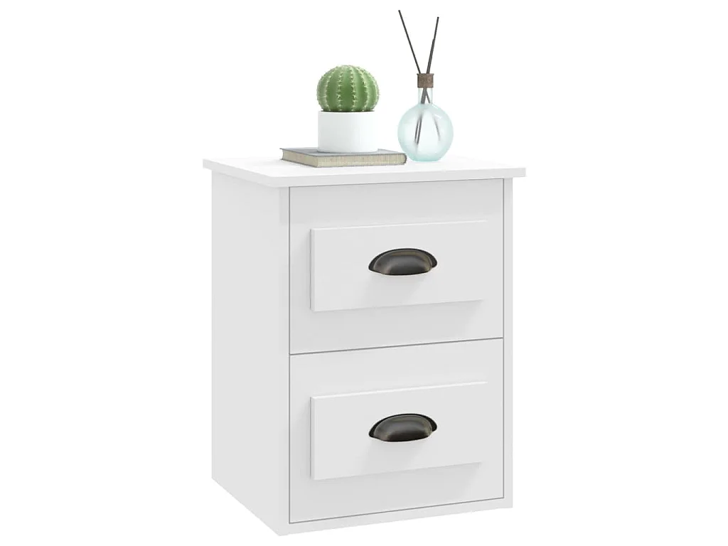 Table de chevet murale blanc 41,5x36x53 cm