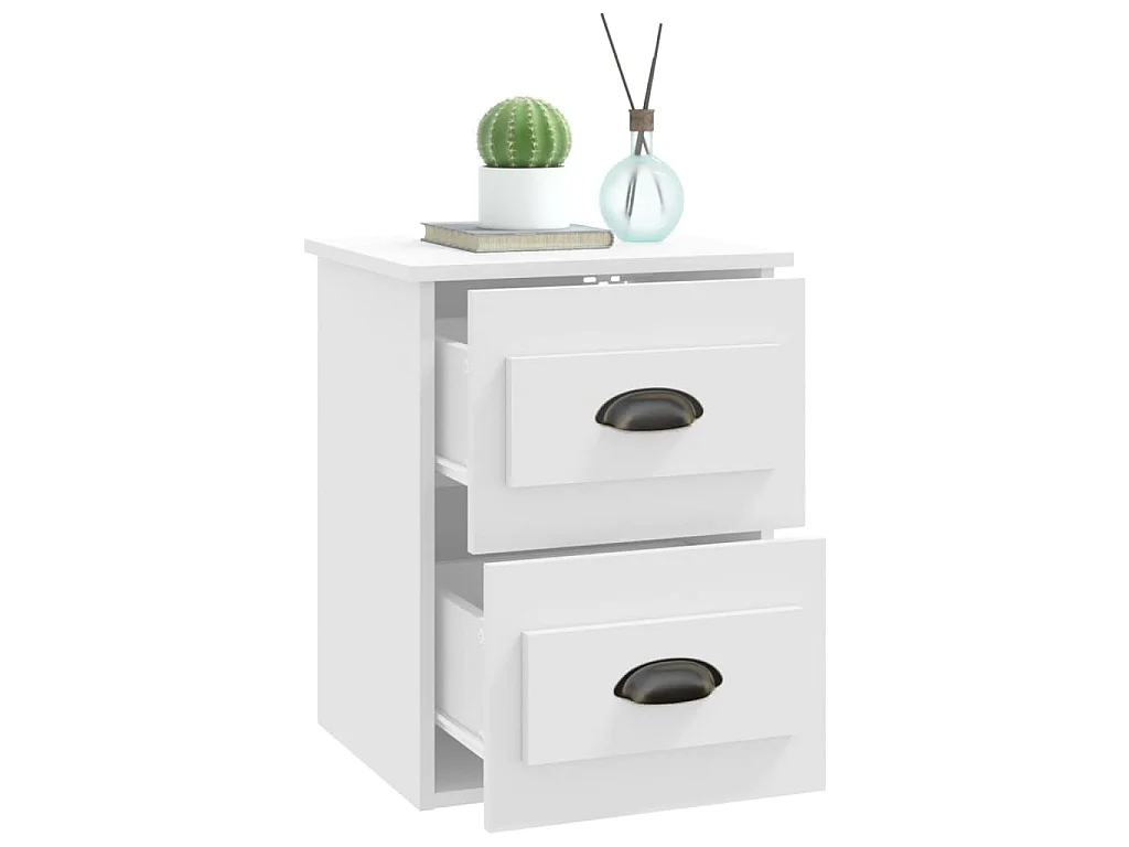Table de chevet murale blanc 41,5x36x53 cm