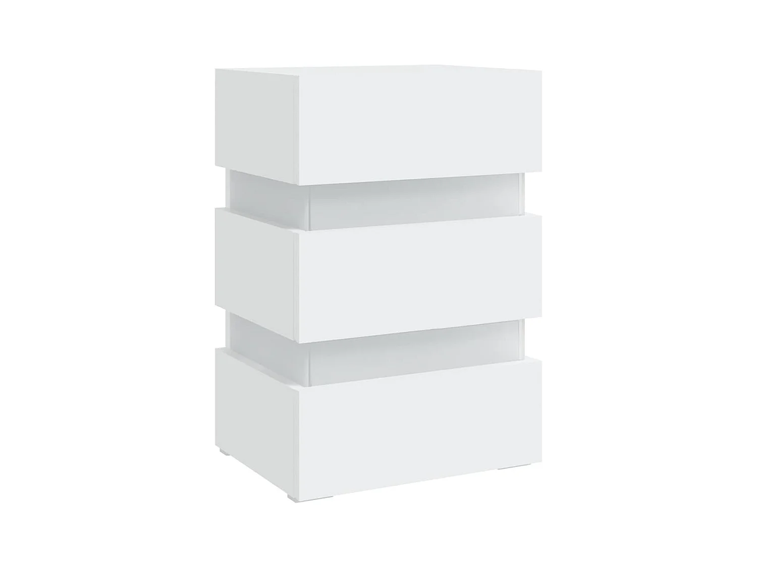 326846  Nachtkastje LED 45x35x67 cm bewerkt hout wit