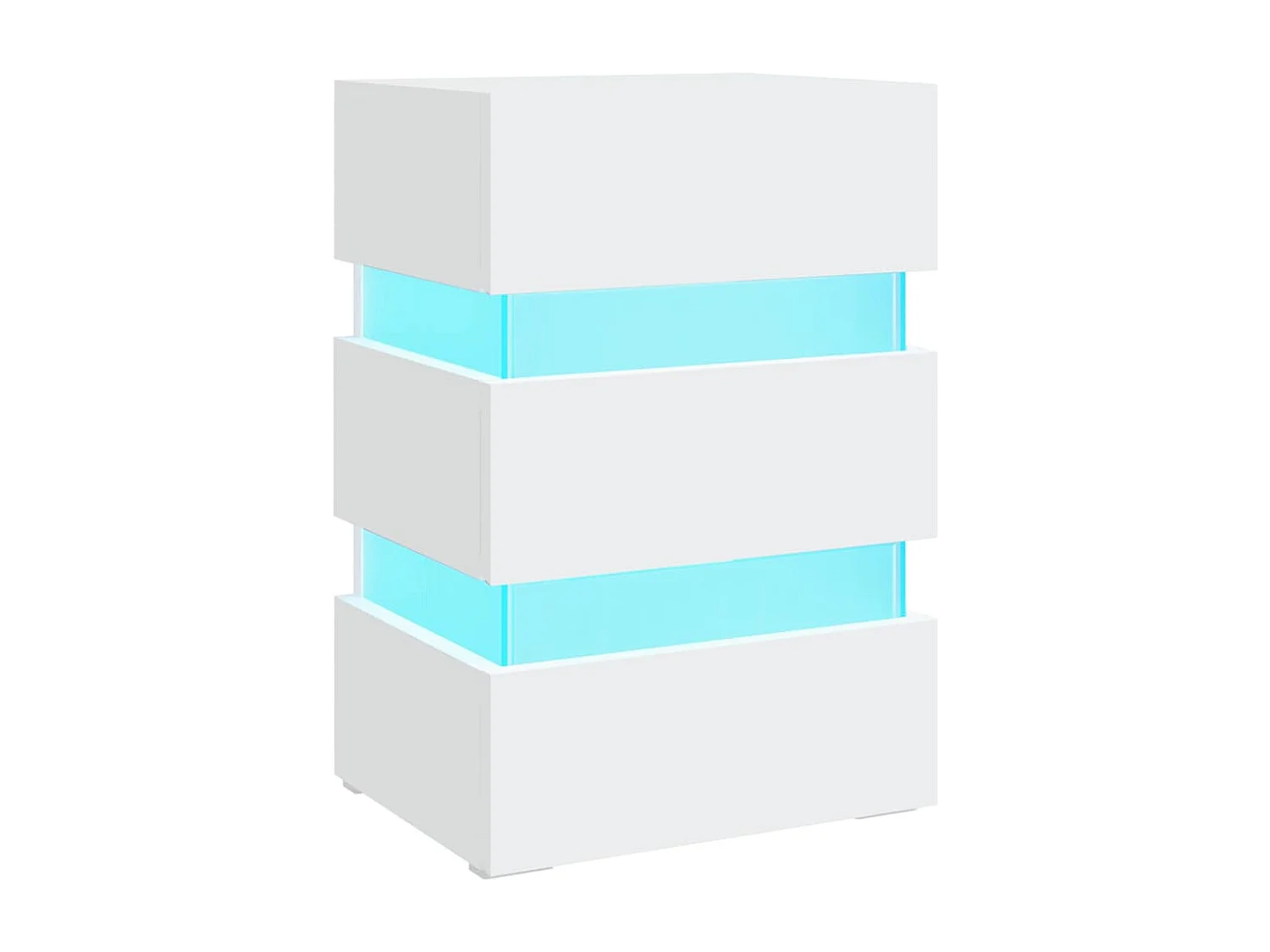 326846  Nachtkastje LED 45x35x67 cm bewerkt hout wit